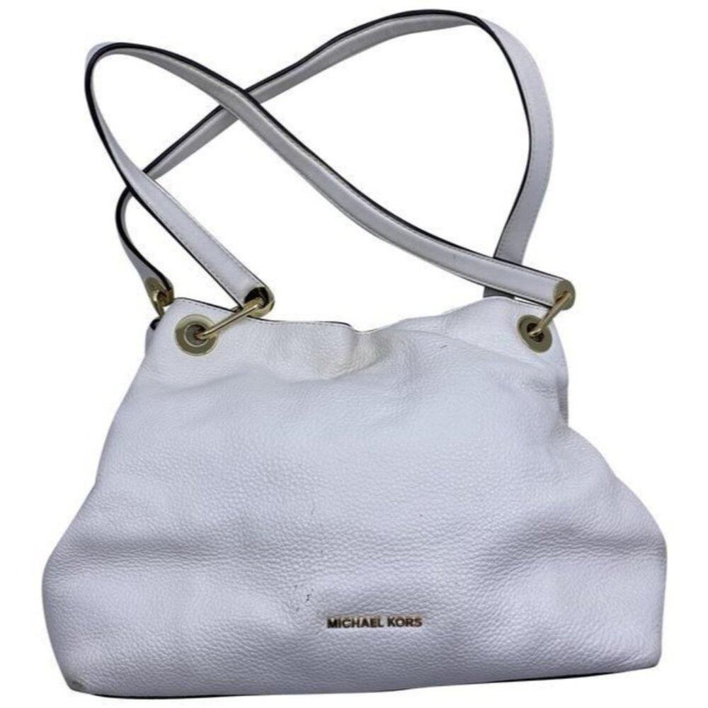 michael kors white leather shoulder bag